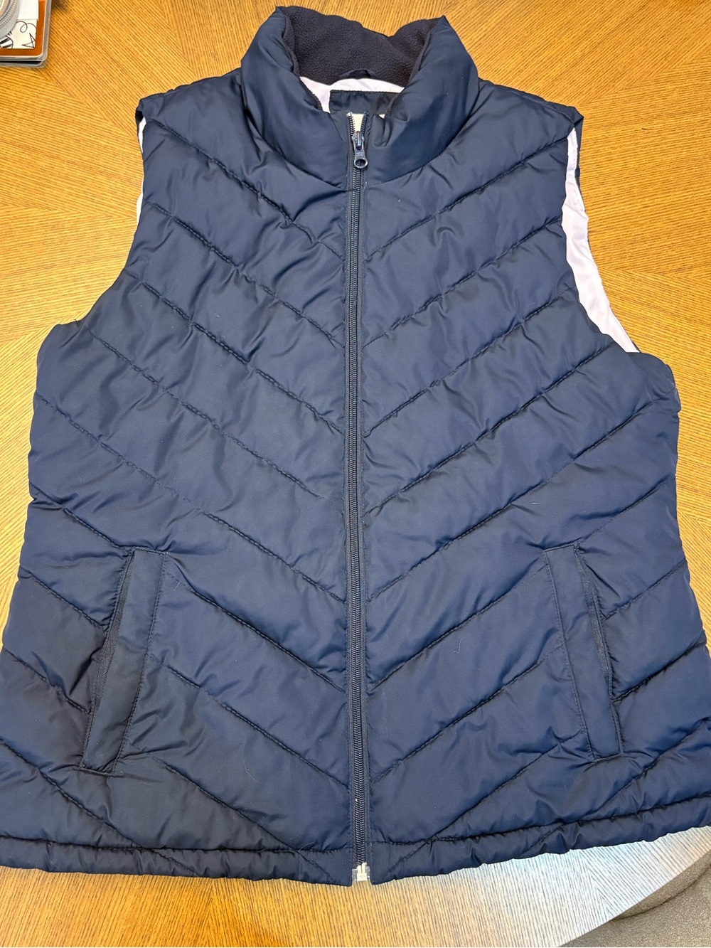 GAP Navy and Light Pink Quilted Puffer Vest